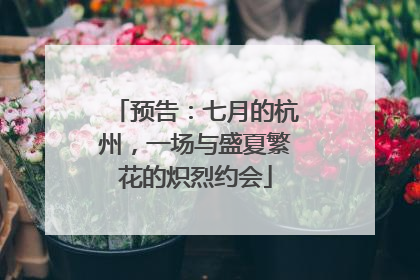 预告：七月的杭州，一场与盛夏繁花的炽烈约会