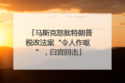 马斯克怒批特朗普税改法案“令人作呕”，白宫回击