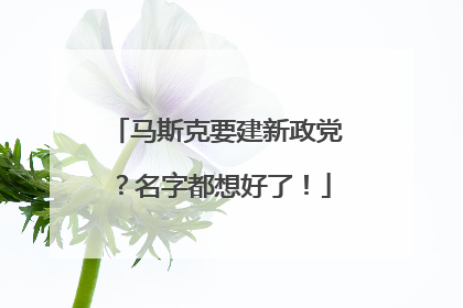 马斯克要建新政党？名字都想好了！