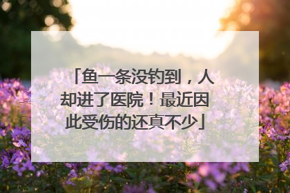 鱼一条没钓到，人却进了医院！最近因此受伤的还真不少
