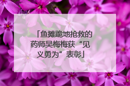 鱼摊跪地抢救的药师吴梅梅获“见义勇为”表彰