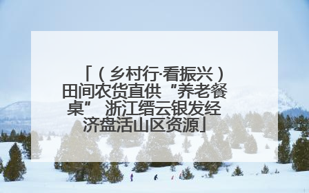 （乡村行·看振兴）田间农货直供“养老餐桌” 浙江缙云银发经济盘活山区资源
