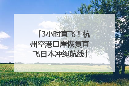 3小时直飞！杭州空港口岸恢复直飞日本冲绳航线