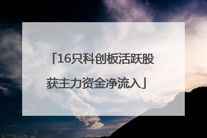 16只科创板活跃股获主力资金净流入