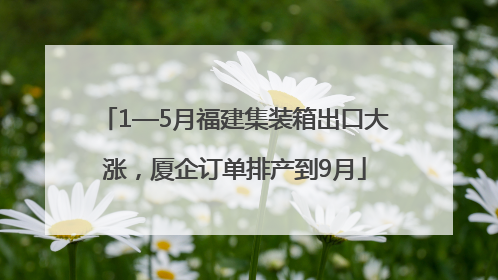 1—5月福建集装箱出口大涨，厦企订单排产到9月