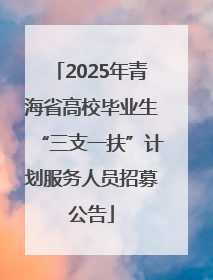 2025年青海省高校毕业生“三支一扶”计划服务人员招募公告