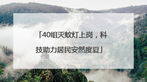 40组灭蚊灯上岗，科技助力居民安然度夏