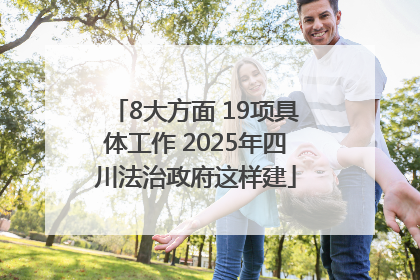 8大方面 19项具体工作 2025年四川法治政府这样建